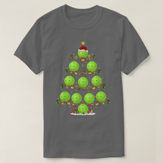 T-shirt Pickleball Lover Lighting Père Noël Pickleball Chr (Design devant)