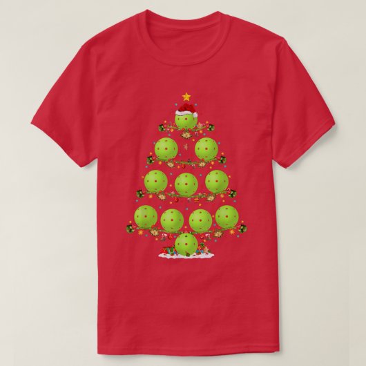 T-shirt Pickleball Lover Lighting Père Noël Pickleball Chr (Design devant)
