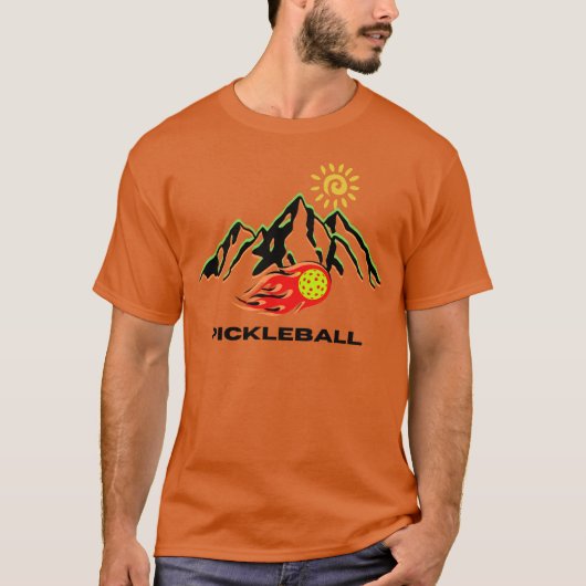 T-shirt Pickleball maillot flammes soleil (Devant)