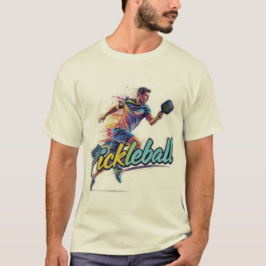 T-shirt Pickleball Male Player in Motion (Devant)
