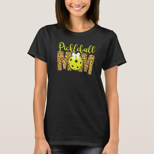 T-shirt Pickleball Mom Mother Leopard Cheetah Pickleball M (Devant)