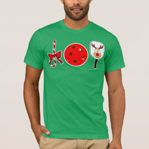 T-shirt Pickleball Noël Joie Sucre de canne Reindeer