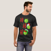 T-shirt Pickleball Noël Noël Hat Holiday Ho Ho Ho (Devant entier)