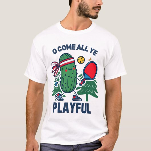 T-shirt Pickleball Noël O Venez Tous Vous Jouez (Devant)