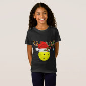T-Shirt Pickleball Noël Rendez-vous de cadeaux Santa Hat P (Devant entier)