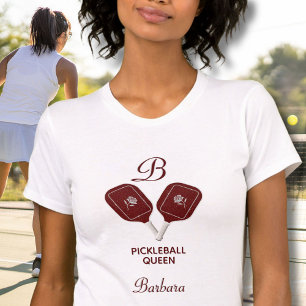 T-shirt Pickleball Nom de la reine Monogram Bella+Canvas