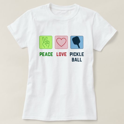 T-shirt Pickleball paix et amour (Design devant)