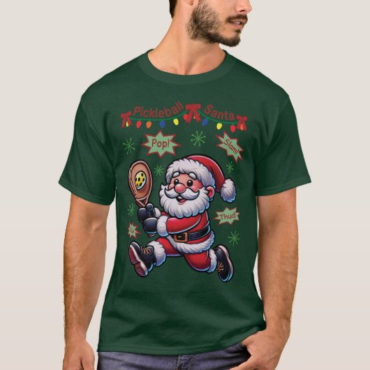 T-shirt Pickleball Père Noël Noël (Devant)