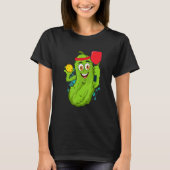 T-shirt Pickleball Pickle Paddle  Cucumber Player Vegan (Devant)
