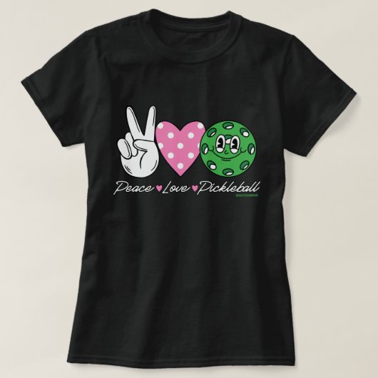 T-shirt Pickleball pour les femmes Peace Love Pick (Design devant)