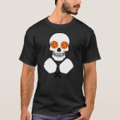 T-shirt Pickleball Skull and Crossles Paddles, Orange Ball (Devant)