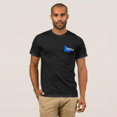 T-shirt PICKLEBALL Texte blanc Bleu brillant Triangle Bleu (Devant entier)