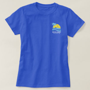 T-shirt Pickleball Tropical Palm Tree Sun Pocket
