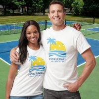 Pickleball Tropical Palm Tree Sun Votre texte pers