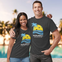 Pickleball Tropical Palm Tree Sun Votre texte pers