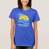 T-shirt Pickleball Tropical Palm Tree Sun Votre texte pers (Devant)