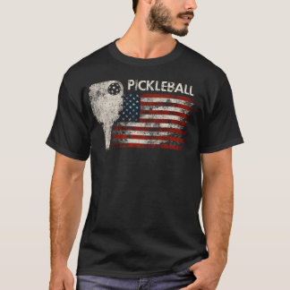 T-shirt Pickleball USA Drapeau - Sport amusant