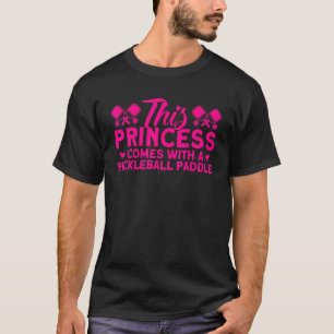 T-shirt Pickleball Vintage Princesse Avec Pickleball Paddl