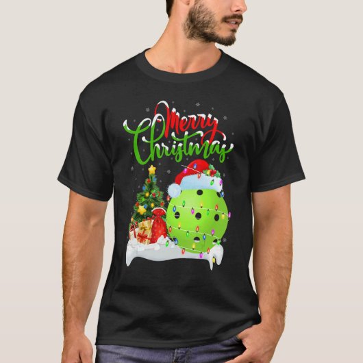 T-shirt Pickleball   Xmas Decorations Santa Pickleball Chr (Devant)
