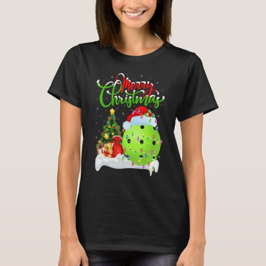 T-shirt Pickleball   Xmas Decorations Santa Pickleball Chr (Devant)