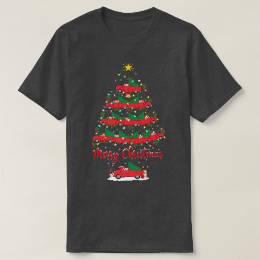T-shirt Pickup Camion Xmas Éclairage Père Noël Pickup Cami (Design devant)