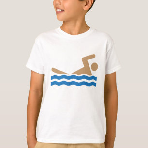 T-shirt Pictographe d'icône de natation en couleurs