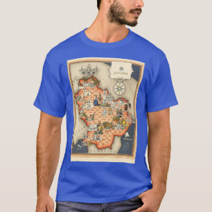 T-shirt Pictural Map of Lucania Italy Colorful small map w