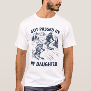 T-shirt Pié par ma fille Humour de papa drôle en ski