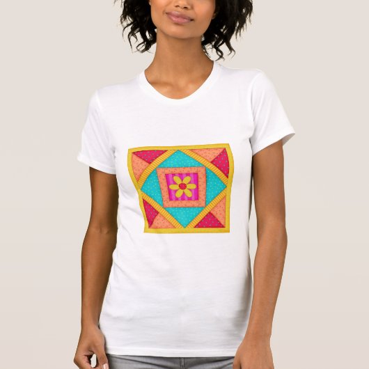 T-shirt Pièce colorée Pièce de couette Bloc d'art (Devant)