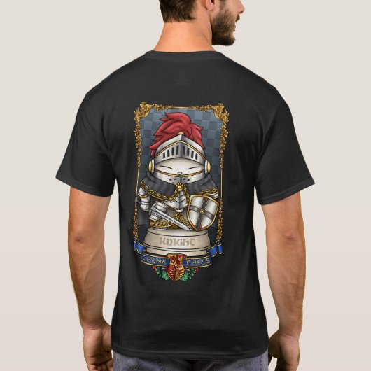 T-shirt Pièce de Cavalier d'Échecs Chat Royal (Dos)