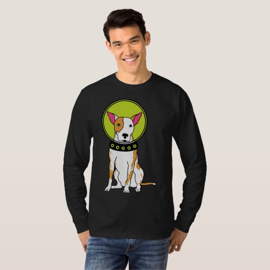T-shirt Pièce de chien spatial rouge (Devant entier)