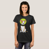 T-shirt Pièce de chien spatial rouge (Devant entier)