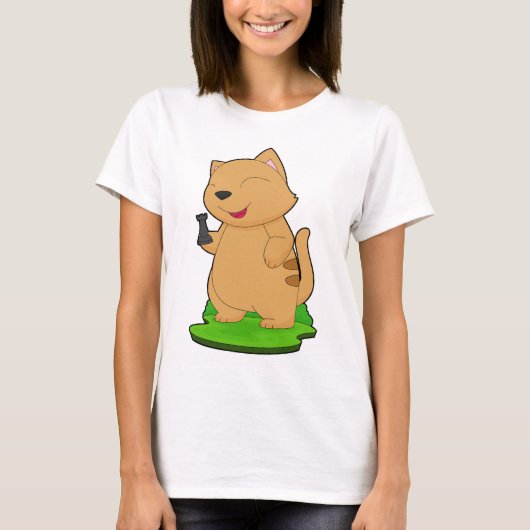 T-shirt Pièce de jeu d'échecs Chat Tour Échecs (Devant)