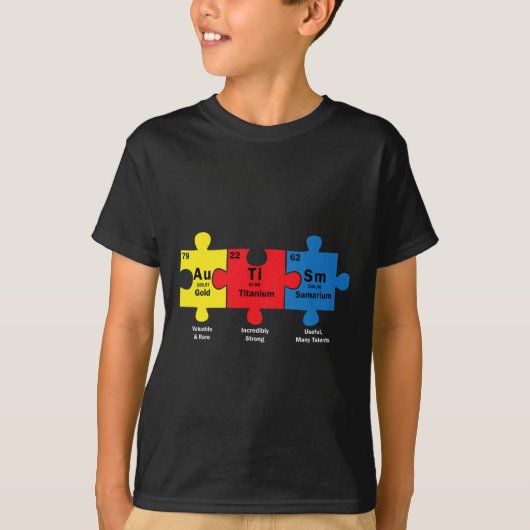 T-shirt Pièce de réflexion Éléments chimiques Cool Autisme (Devant)
