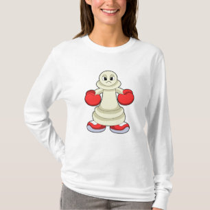 T-shirt Pièce d'échecs Pion en boîte avec gants de boxe