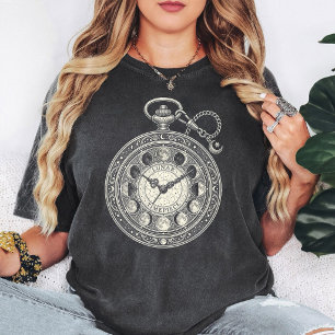T-shirt Pièce d'horlogerie lunaire Montre de poche Phases