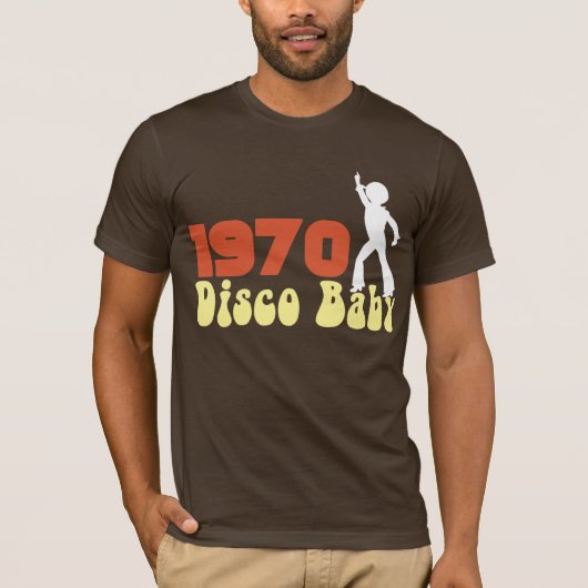 T-shirt Pièce en t 1970 graphique d'ANNIVERSAIRE de bébé (Devant)