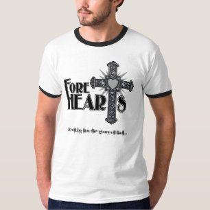 T-shirt Pièce en t antérieure de sonnerie de coeurs