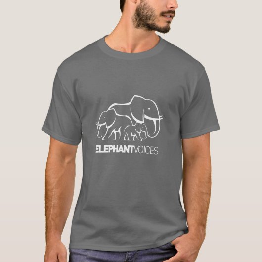 T-shirt Pièce en t blanche de logo d'ElephantVoices (Devant)