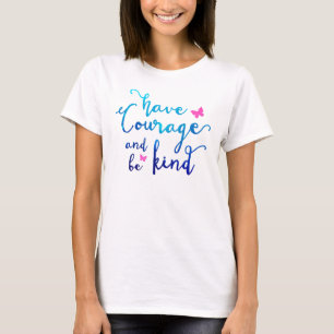 T-shirt Pièce en t blanche de mode de courage et de