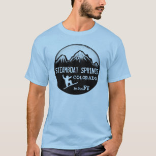 T-shirt Pièce en t bleue de surf des neiges de Steamboat