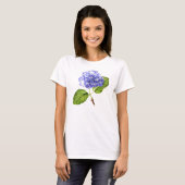 T-shirt Pièce en t bleue d'hortensia (Devant entier)