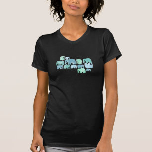 T-shirt Pièce en t bleue minuscule d'éléphants