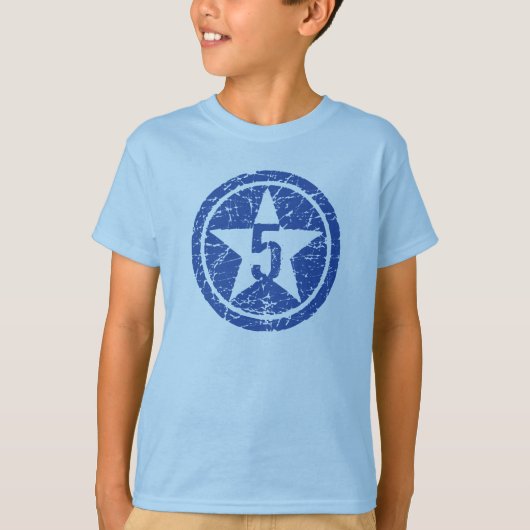 T-shirt pièce en t criquée cinq étoiles d'ANNIVERSAIRE (Devant)