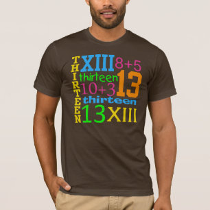 T-shirt PIÈCE EN T d'anniversaire de GRAPHIQUE du NÉON 13