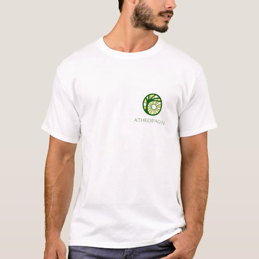 T-shirt Pièce en t de base blanche d'Atheopagan des hommes (Devant)