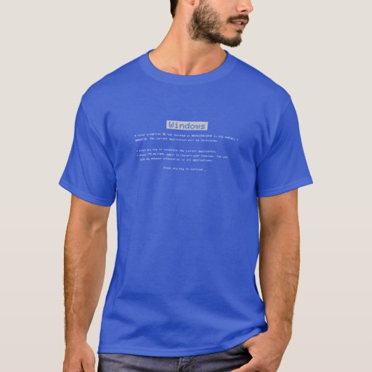 T-shirt Pièce en t de BSOD (écran bleu de la mort) Windows (Devant)