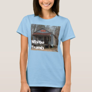 T-shirt Pièce en t de burn-out de déchets blancs