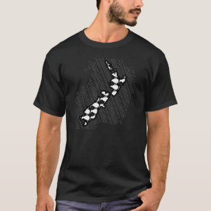 T-shirt Pièce en t de carte de la Nouvelle Zélande de kiwi
