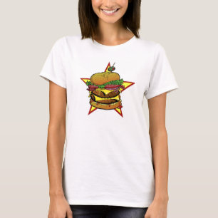 T-shirt Pièce en t de cheeseburger de dames